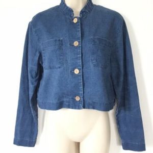Vintage GAP Denim Cotton Mandarin Jacket S